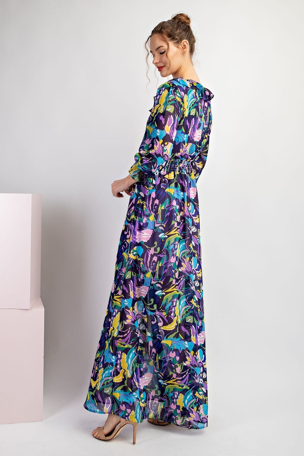 The Leigh Printed long sleeve maxi dress