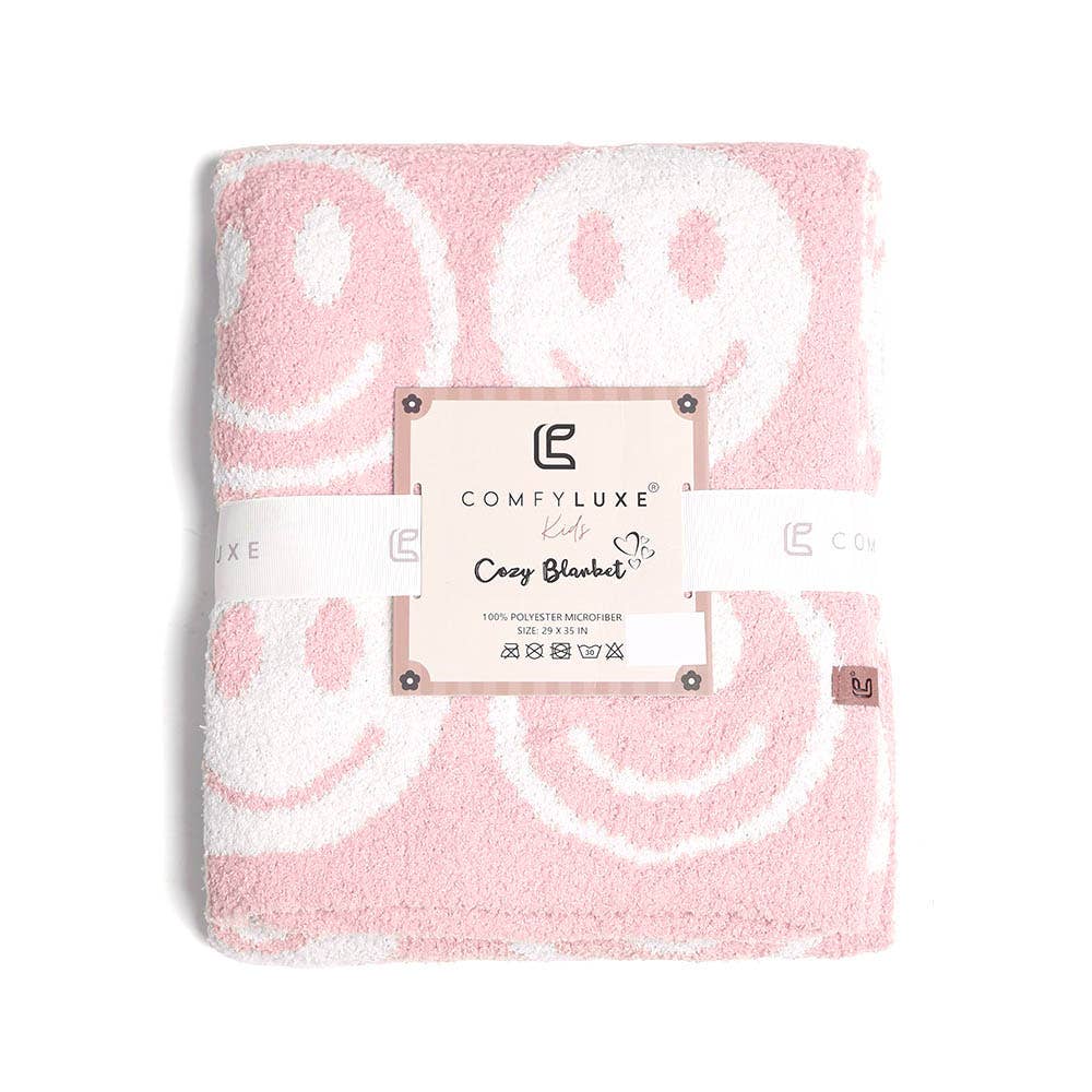 Smile Patterned Reversible Kids Throw Blanket