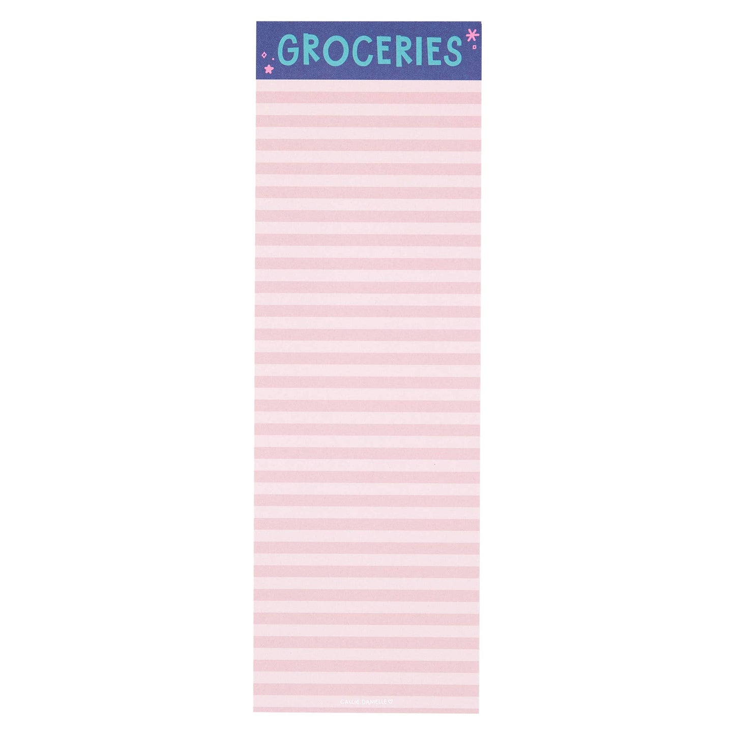 Pink Stripe Groceries 4x12 Notepad