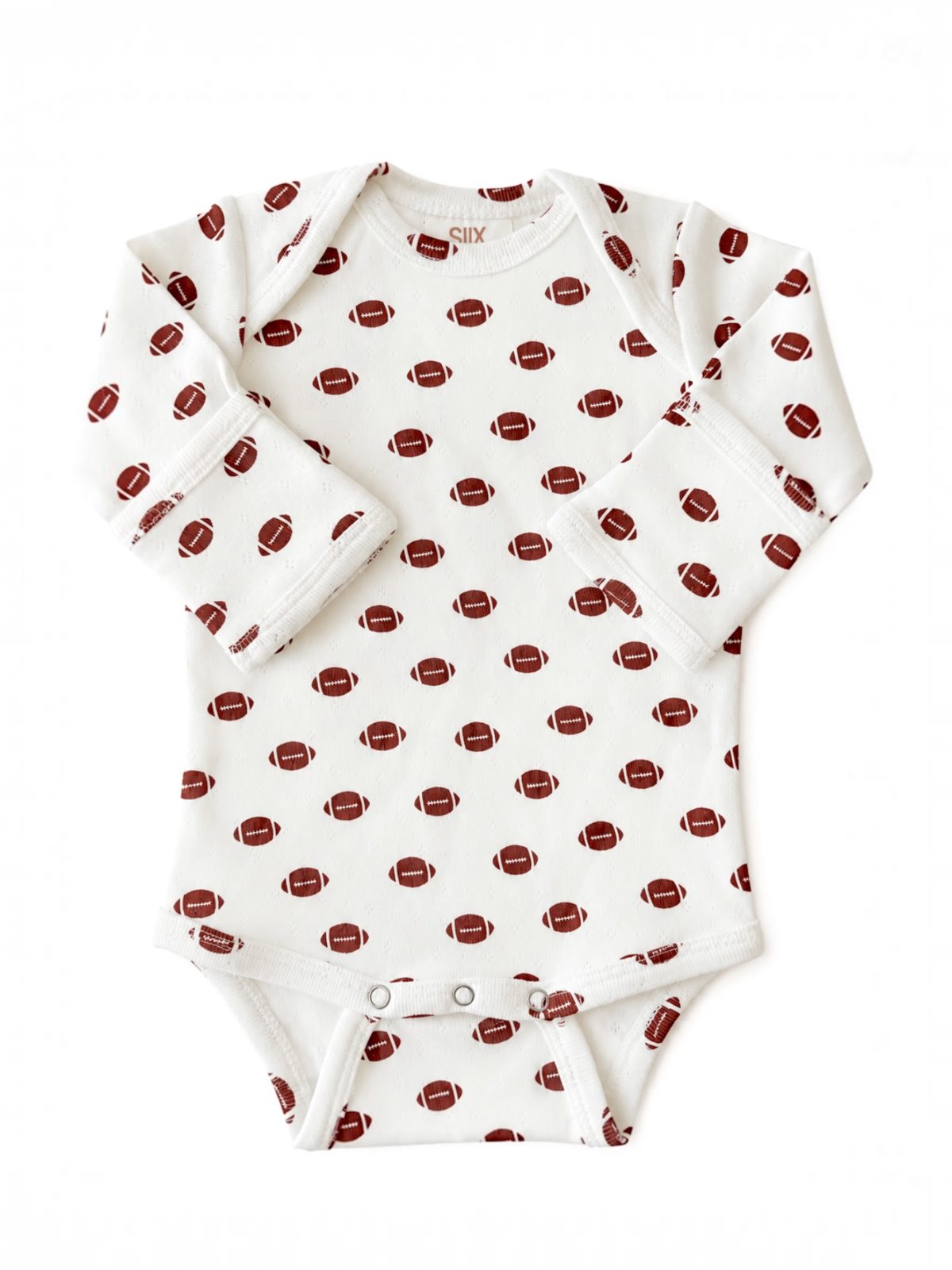 Football / Organic Pointelle Long Sleeve Bodysuit