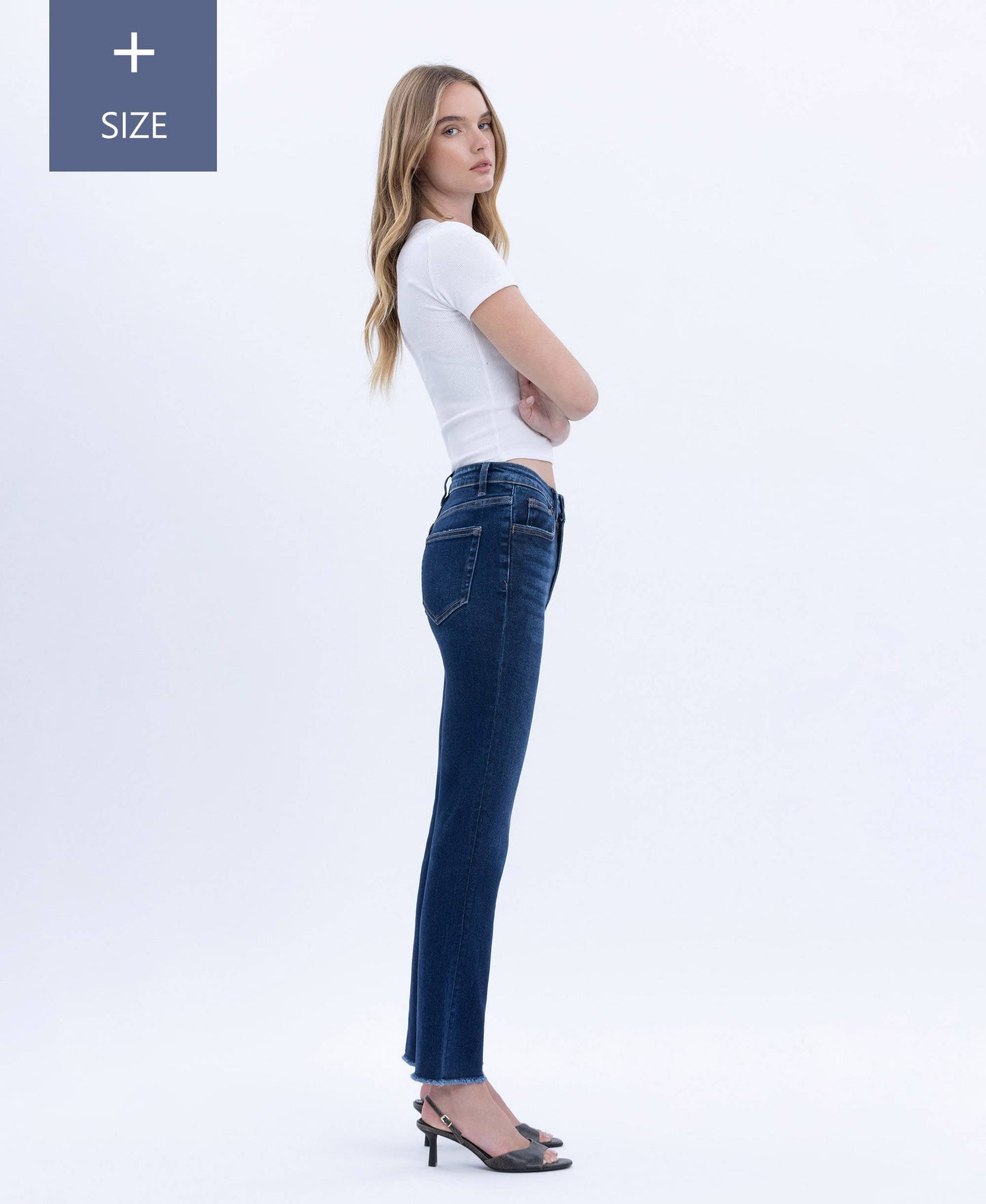 Vervet High Rise Slim Straight Dark Jean Plus