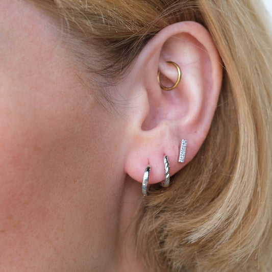 Silver Classics Dainty Earring Set nickel & suede