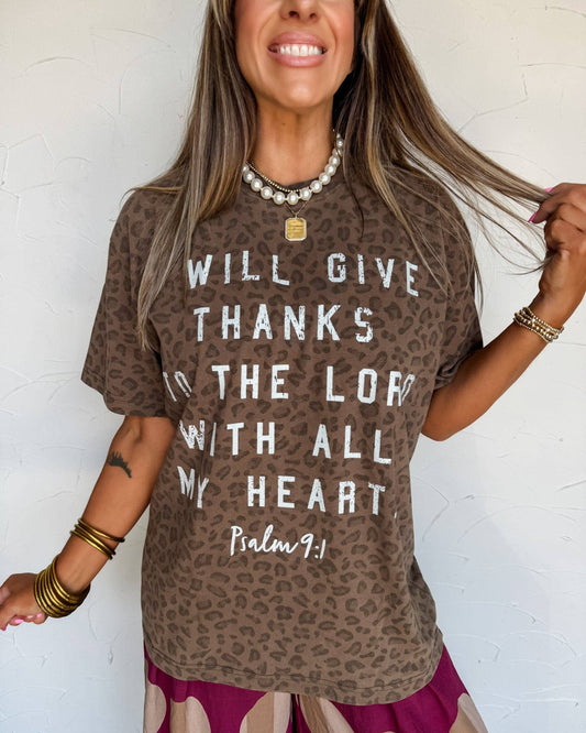 Thanks to the Lord Leopard Tee