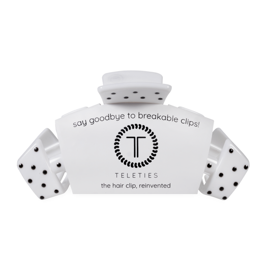 Classic White Polka Dot Party Large Claw Clip