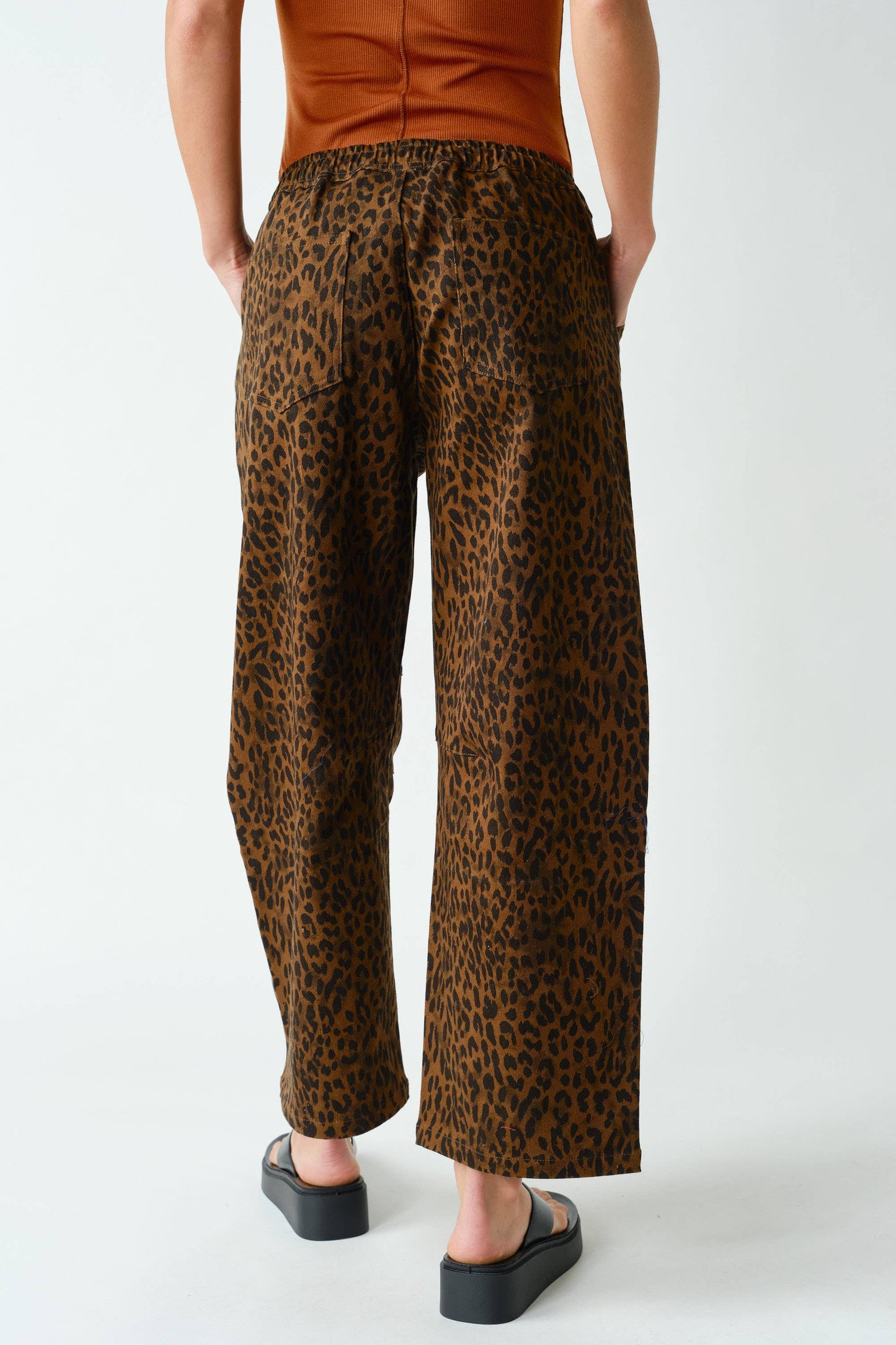 Blue Leopard Wide-Leg Pants