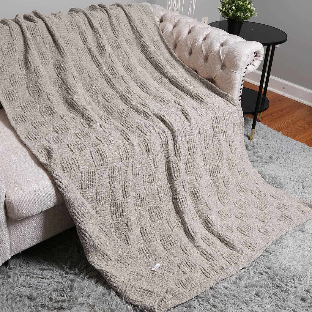 Solid Color Knit Cozy Soft Throw Blanket