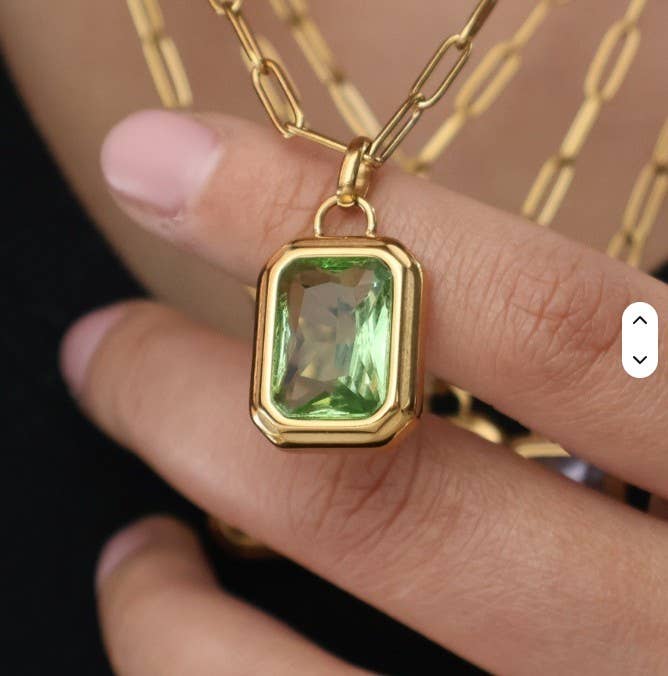 Stainless Steel Square Stone necklace
