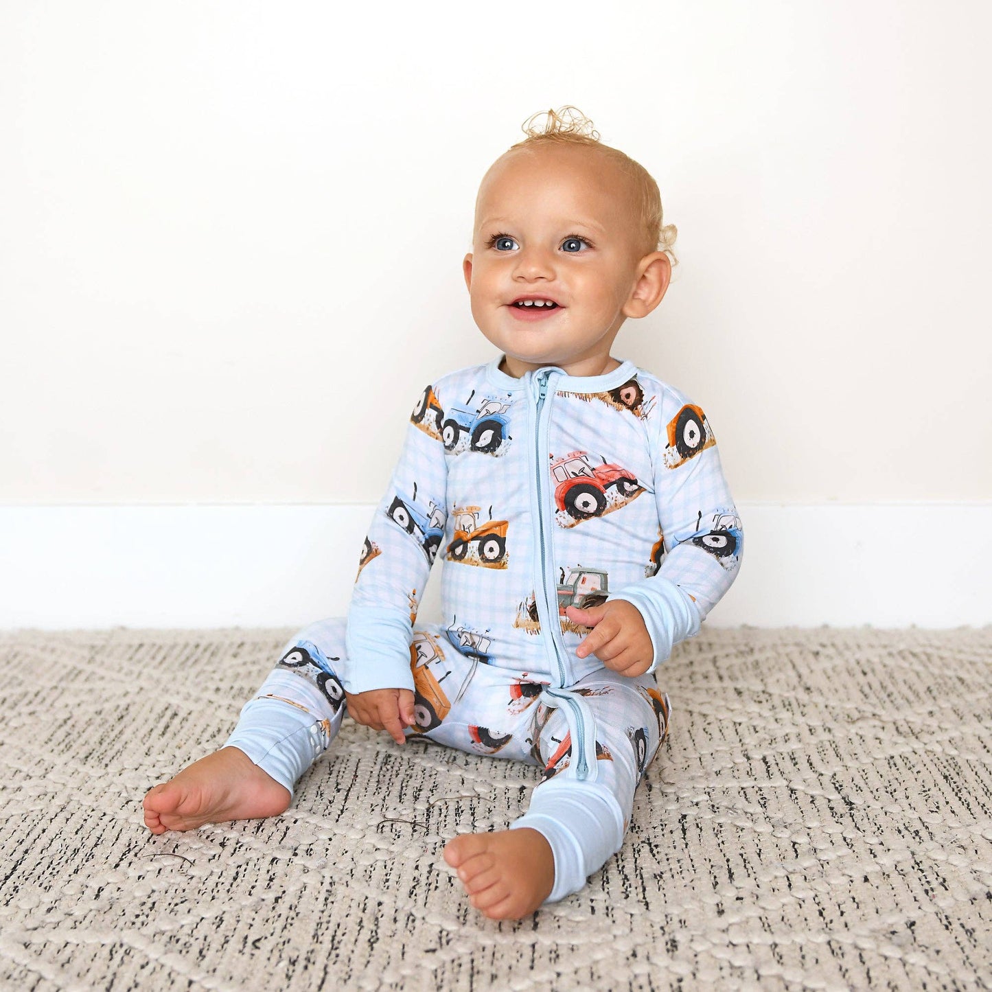 Luca ZIP One Piece Tractor Baby Outfit