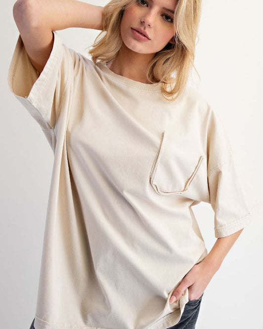 Ecru Oversized Boxy Tee