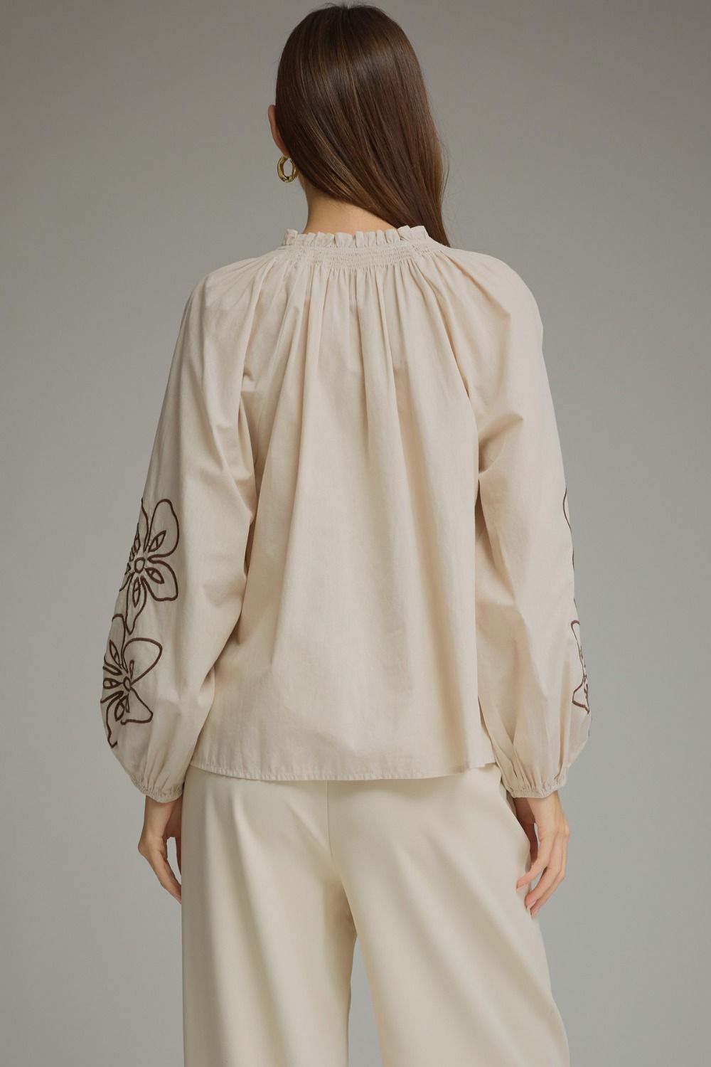 The Autum ecru detail top