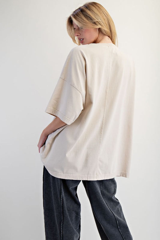 Ecru Oversized Boxy Tee