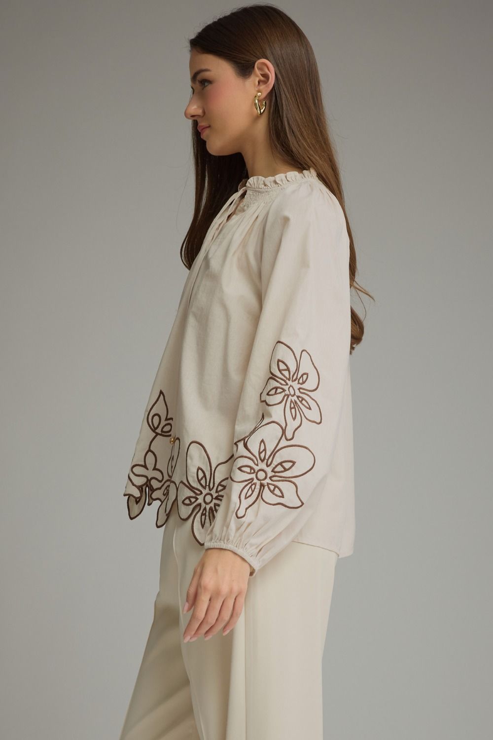 The Autum ecru detail top