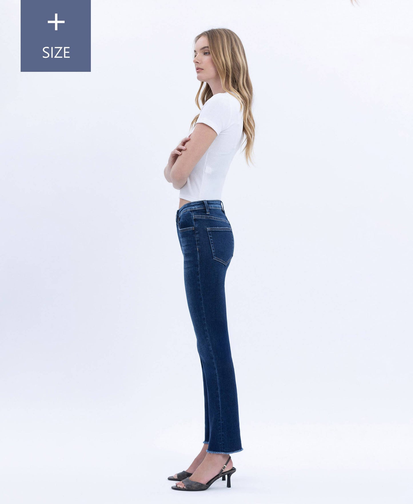 Vervet High Rise Slim Straight Dark Jean Plus