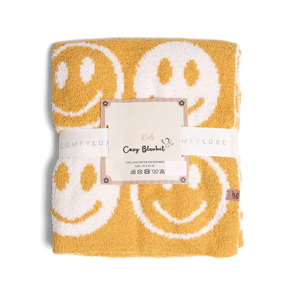 Smile Patterned Reversible Kids Throw Blanket