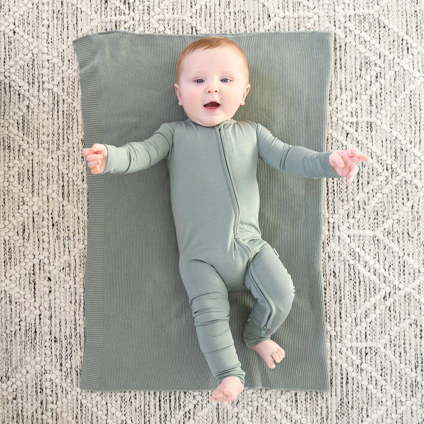 Eucalyptus ZIP Bamboo Keepsake Two Way Zipper Baby Outfit