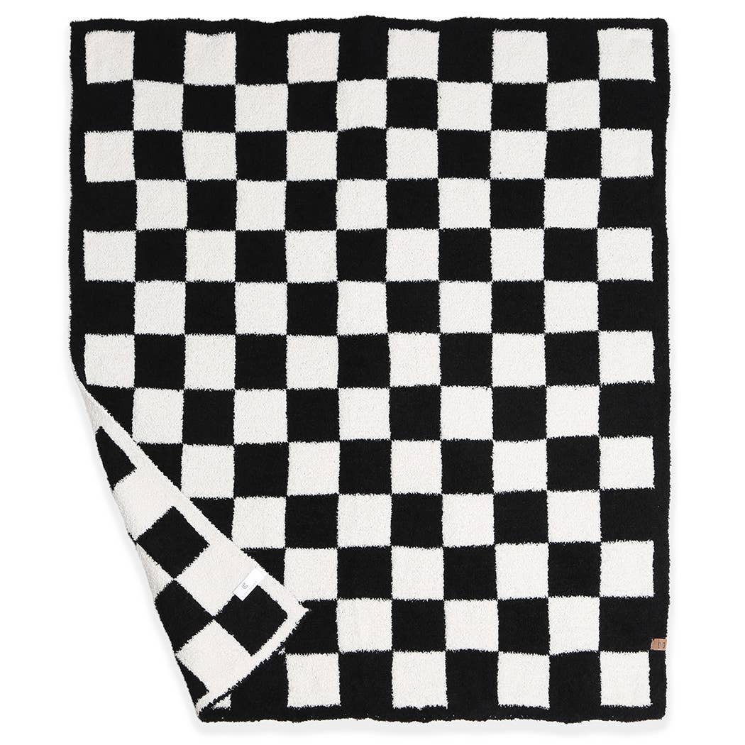 Pink Kids Checkered Pattern Soft Throw Blanket