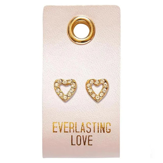 Everlasting love heart earrings - leather tag