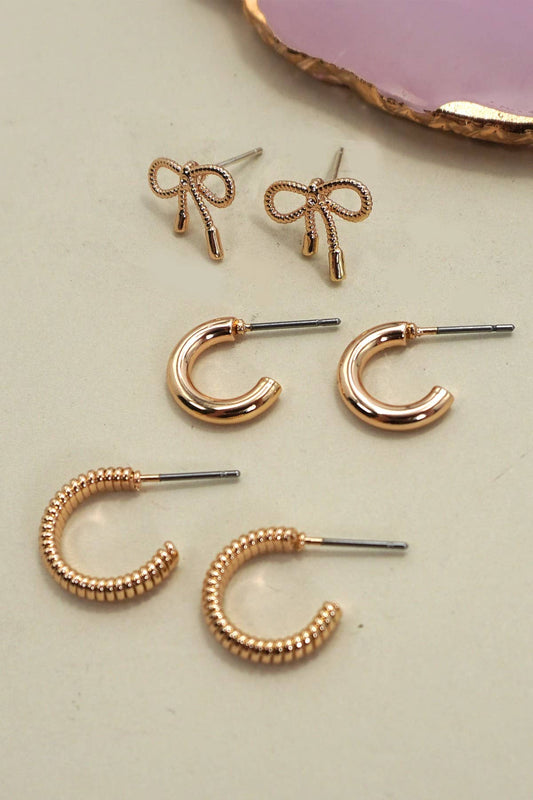 Mini Bow Hoop Trio Set