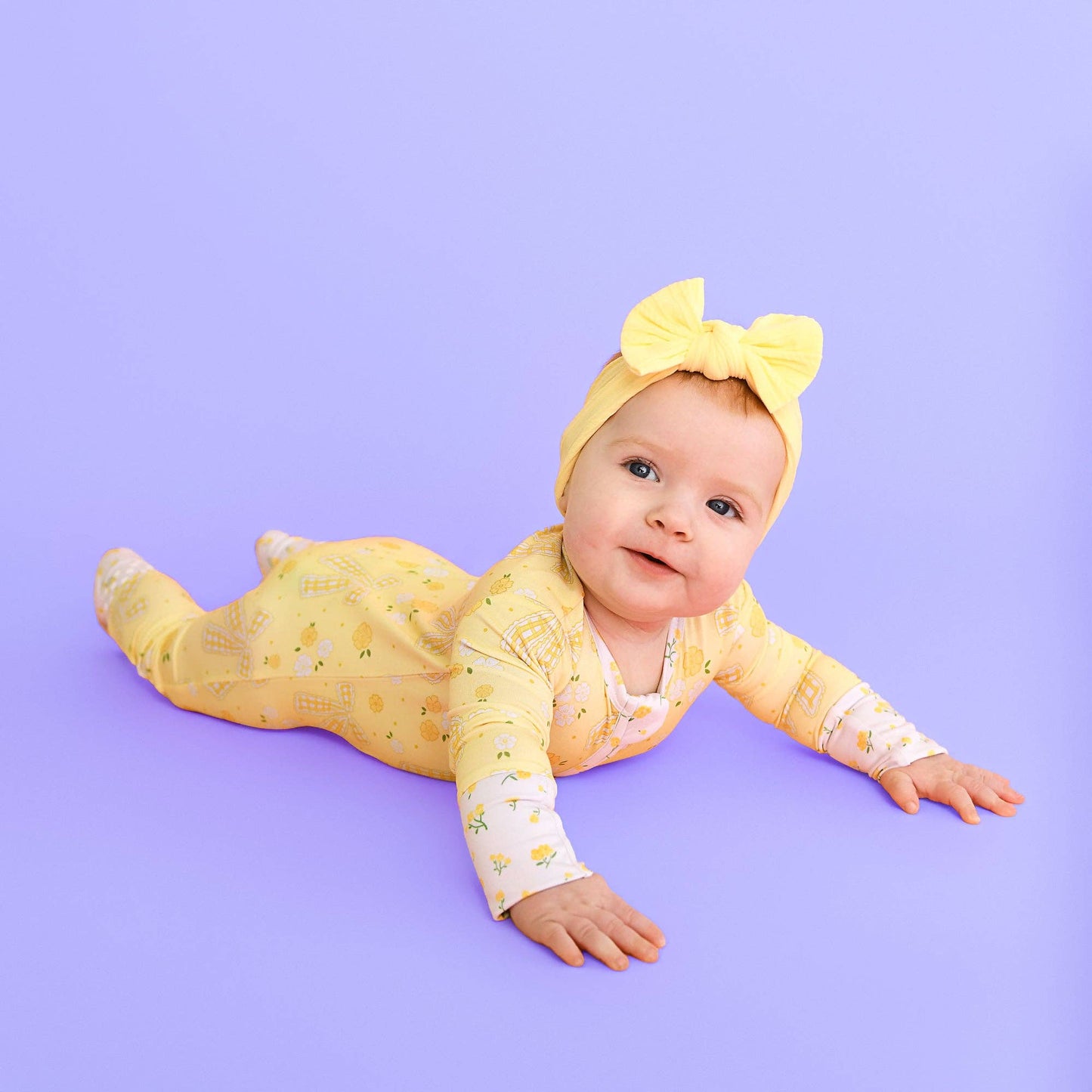 Lola ZIP Bamboo One Piece Floral Baby Outfit