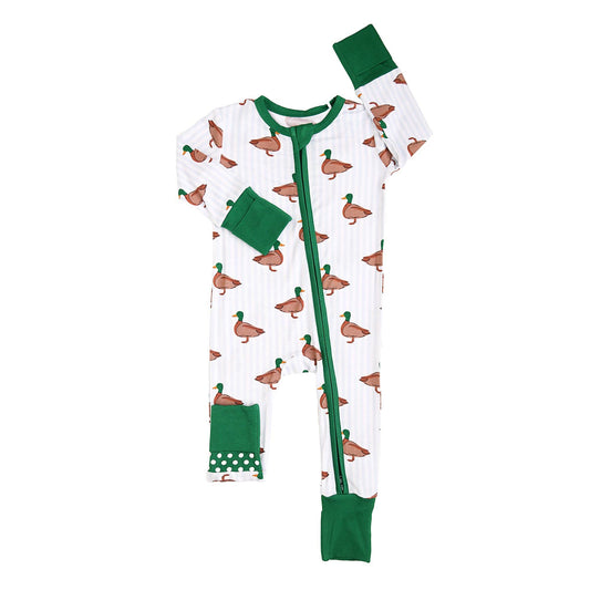 Landon ZIP Duck Bamboo One Piece Baby Outfit