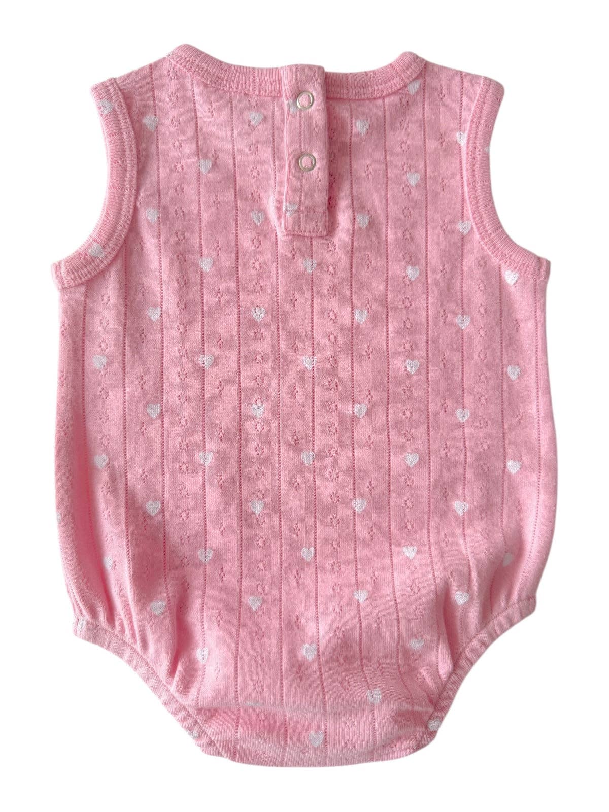Pink with White Heart / Organic Pointelle Dune Bubble