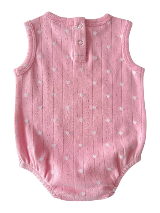 Pink with White Heart / Organic Pointelle Dune Bubble