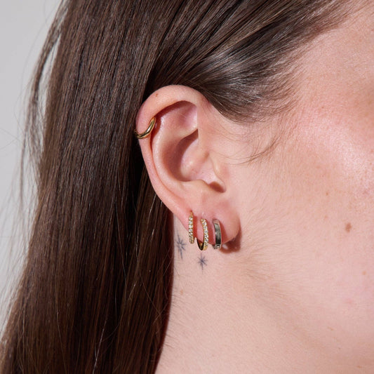 Silver Essential Huggies Nickel & Suede