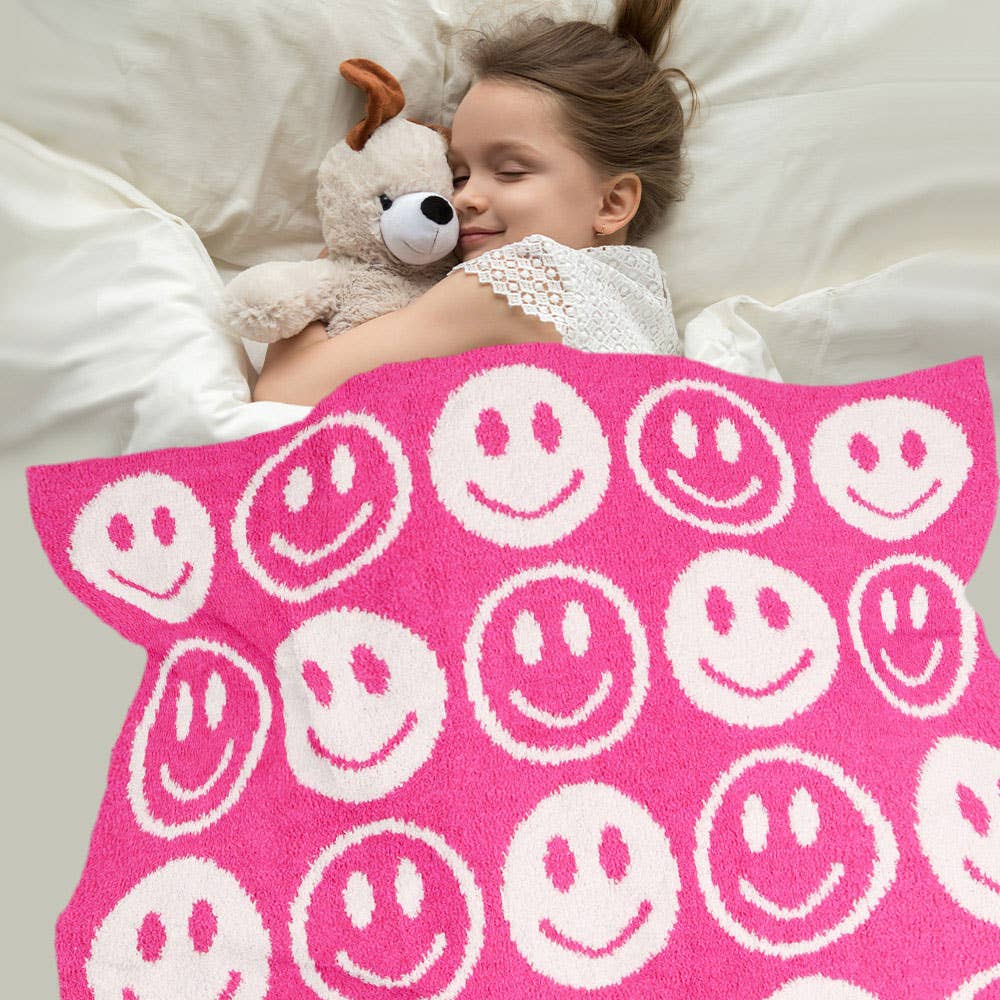 Smile Patterned Reversible Kids Throw Blanket