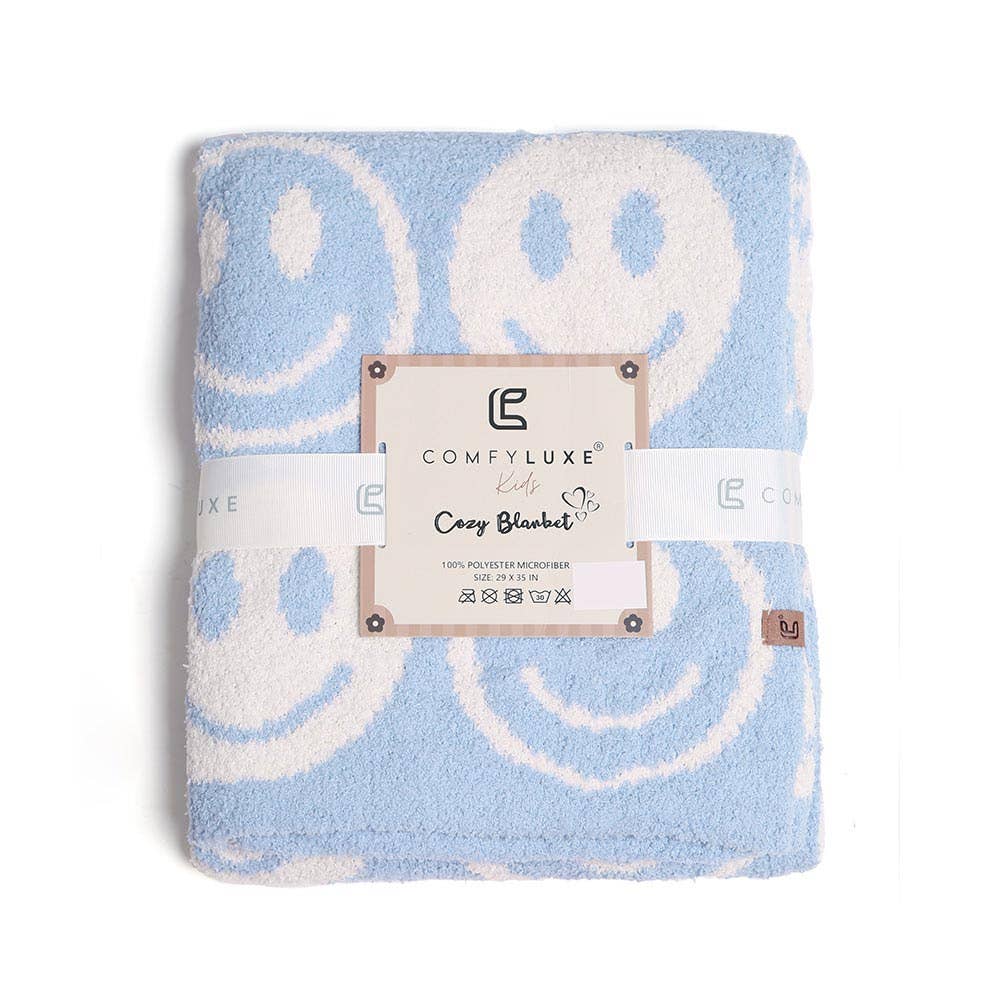 Smile Patterned Reversible Kids Throw Blanket