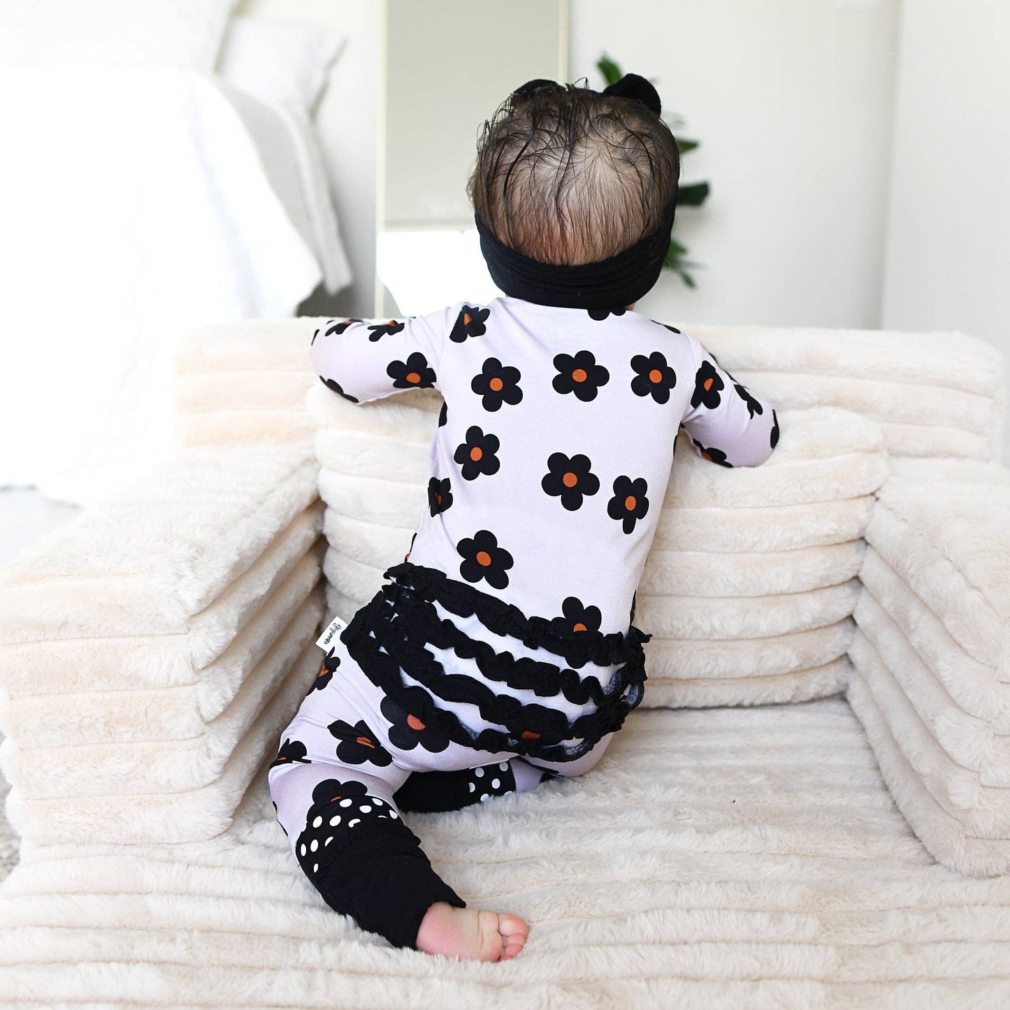 Lizzy RUFFLE ZIP Bamboo One Piece Floral Baby Outfit