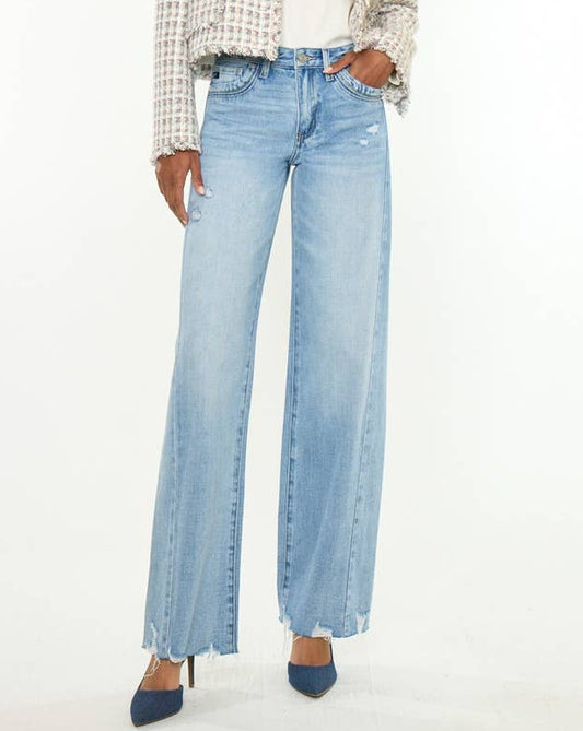 Kan Can Mid Rise Wide Leg Medium light wash
