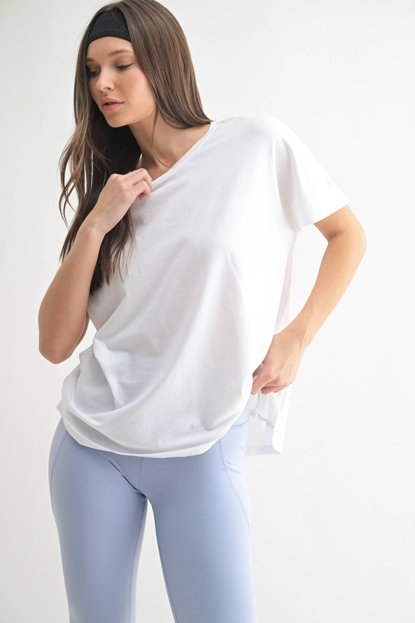 White Shoreline Pima Cotton Slouchy Tee