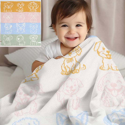 Child's Multi Puppy Pattern Throw Blanket