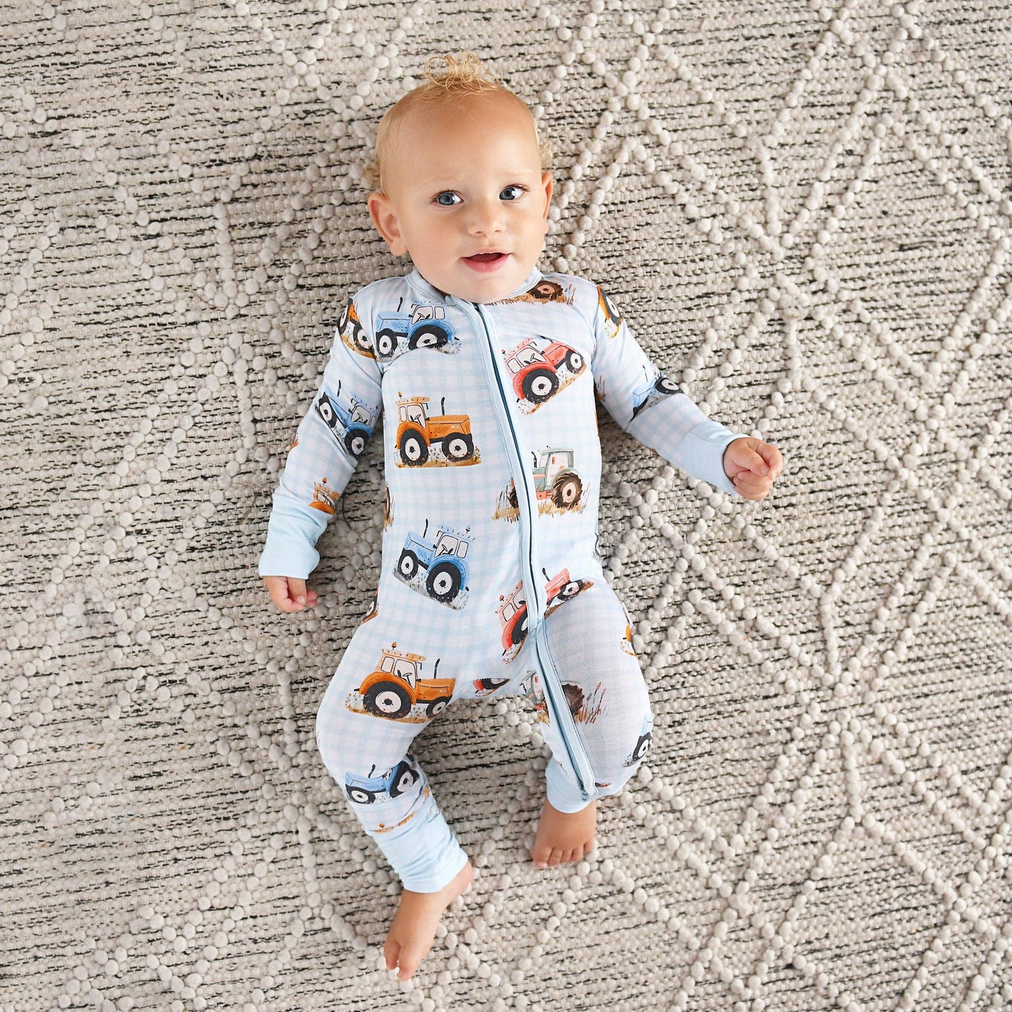 Luca ZIP One Piece Tractor Baby Outfit