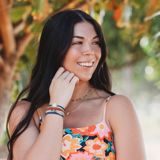 "Imagine" Gold Rainbow with Colorful Beads Necklace Set