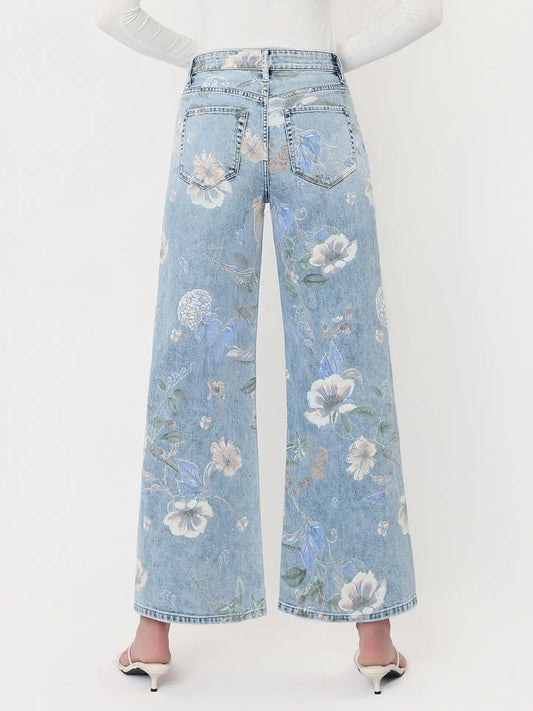 Vervet Super High Rise Floral Extreme Vintage Flare Jeans