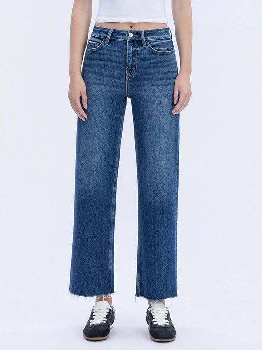 Flying Monkey High Rise Trouser Press Wide Leg Jeans