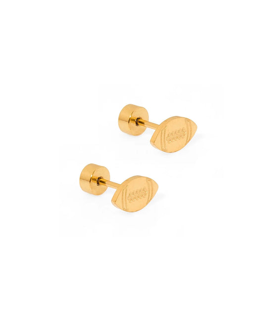 Screwback Stud Earrings - Football