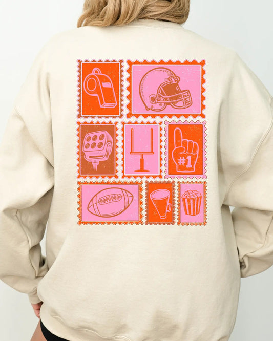 Football Collage Graphic crewneck