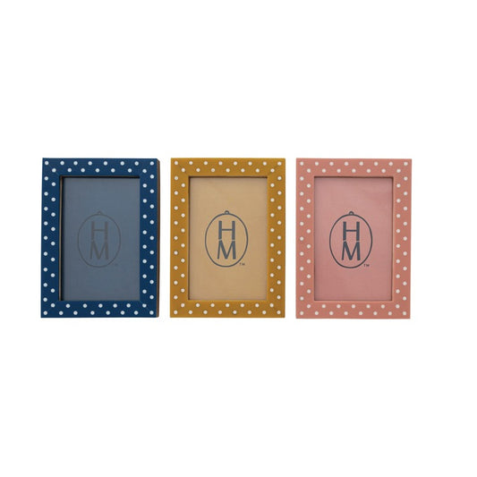 Resin Photo Frame w Polka Dots