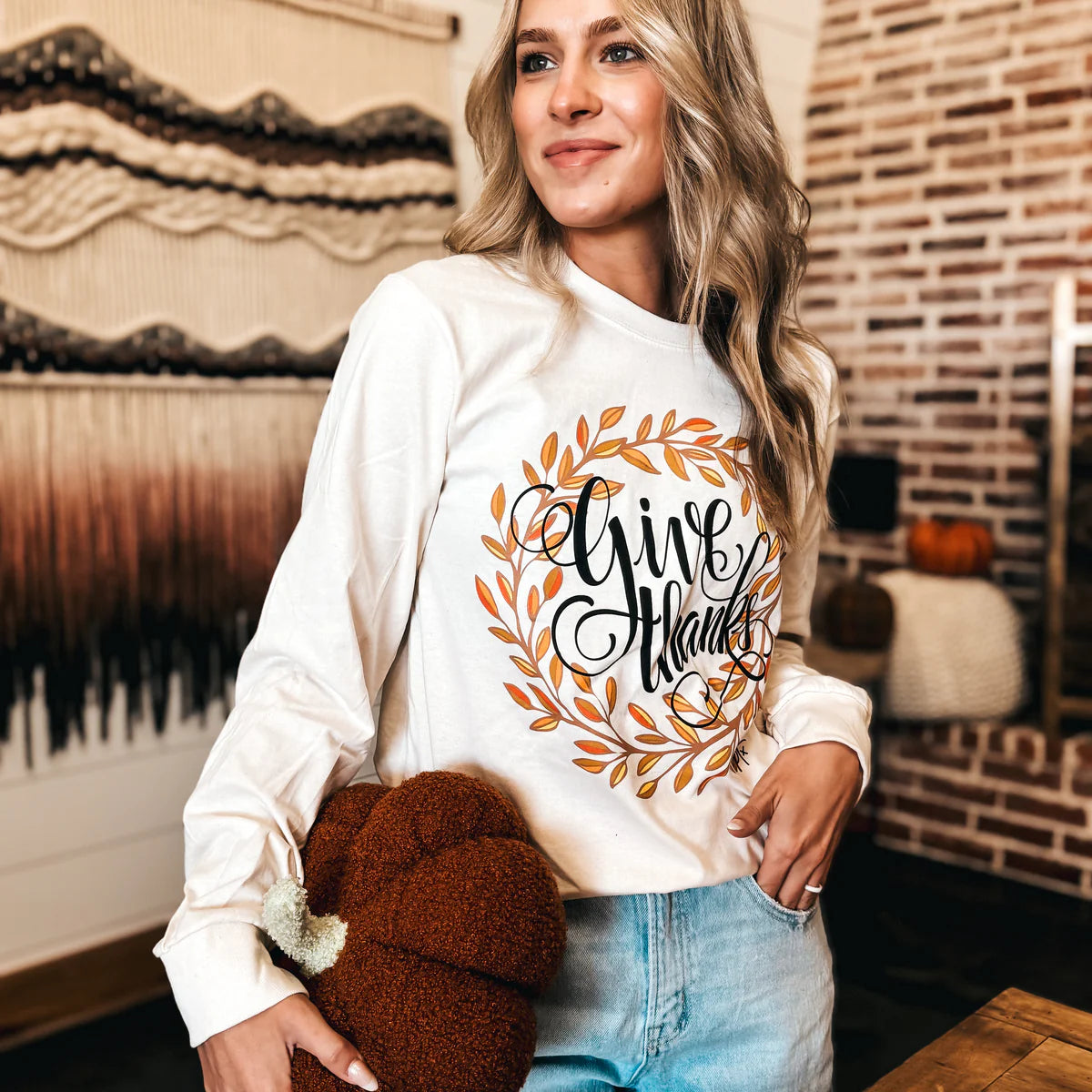 Give Thanks Long sleeve Graphic Tee