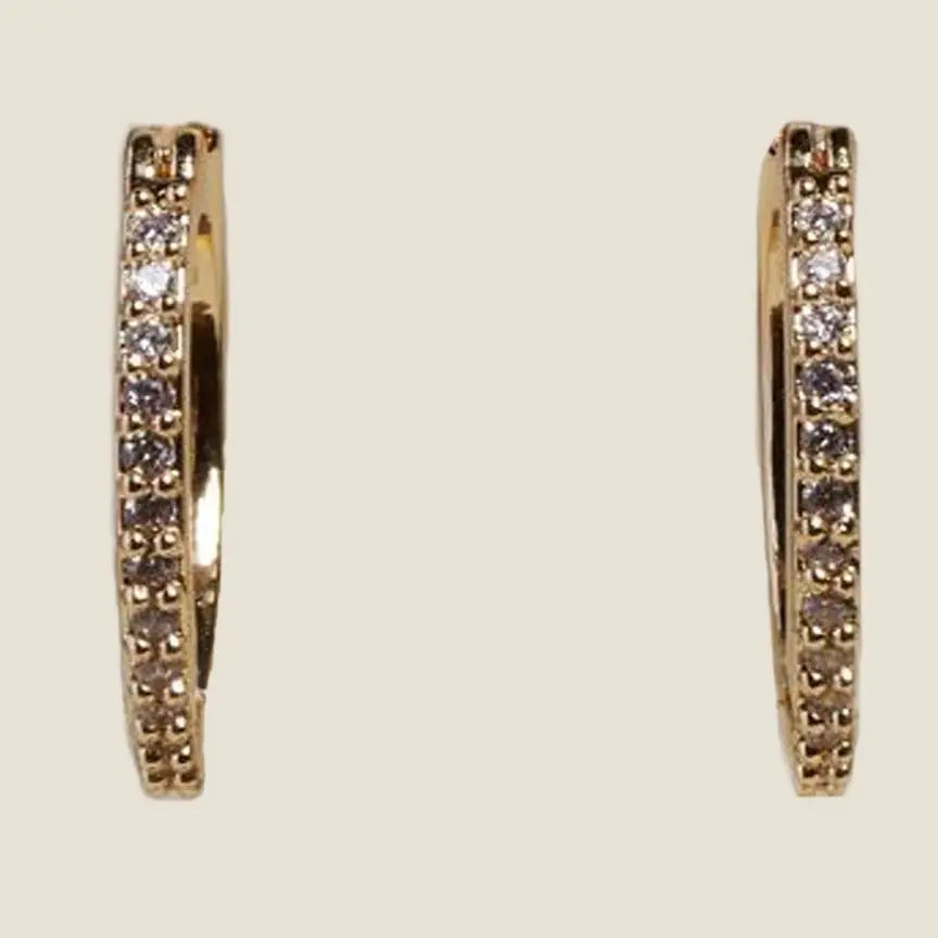 Gold Pave Huggies Nickel & Suede