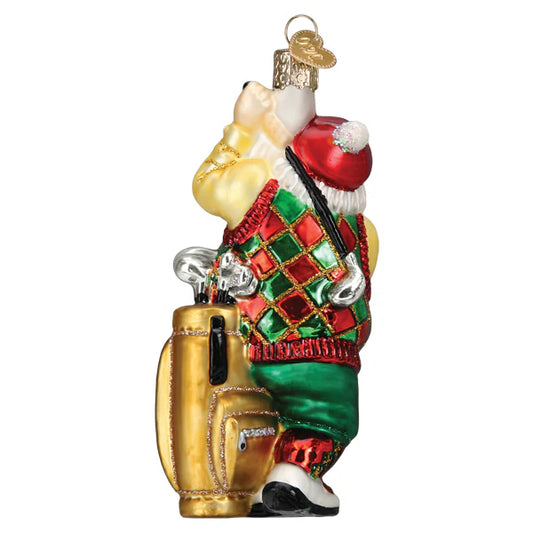 Old World Golfing Santa Ornament