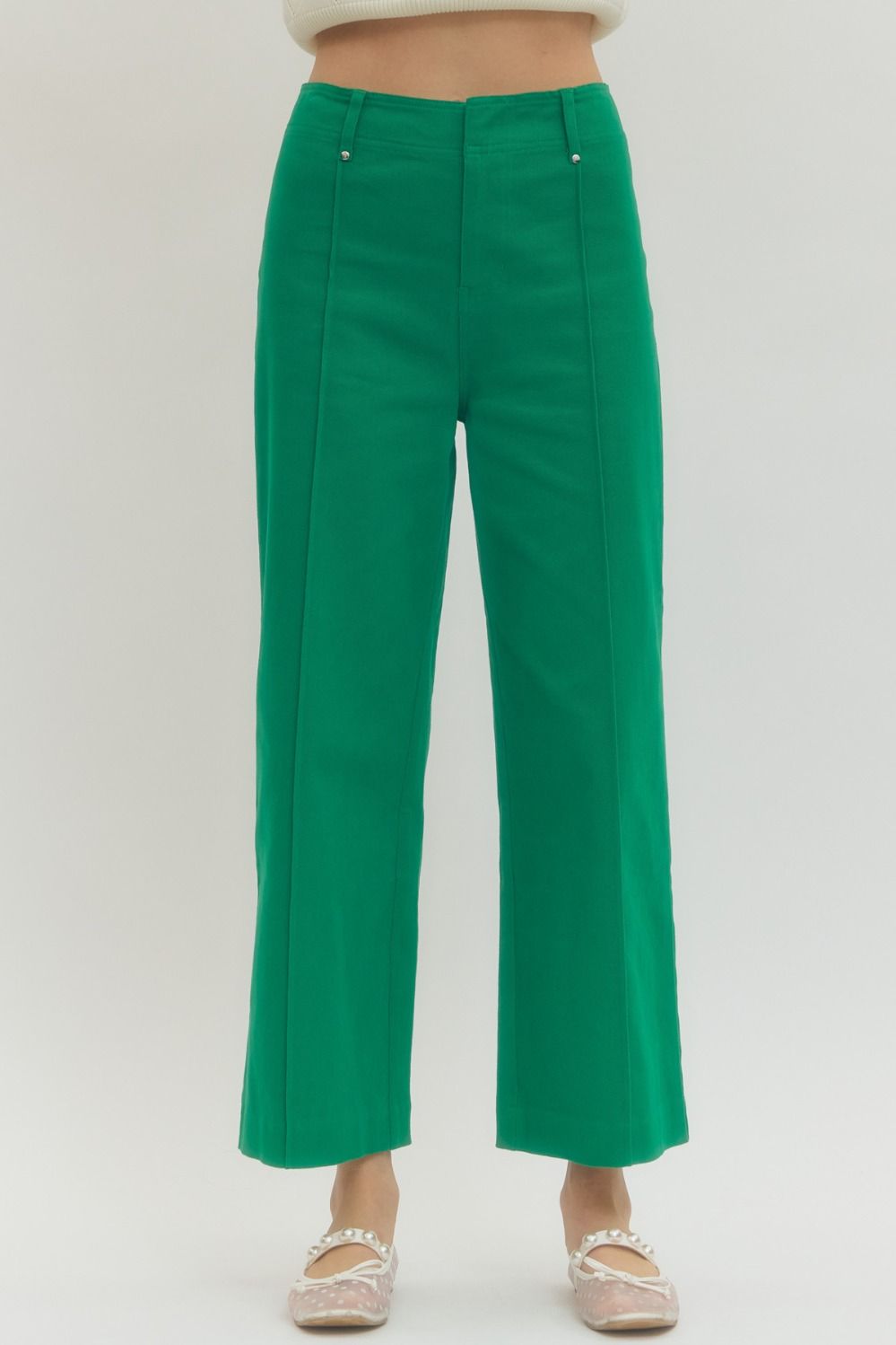 Green wide leg pant