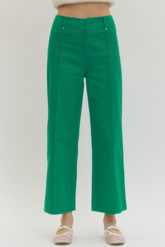 Green wide leg pant
