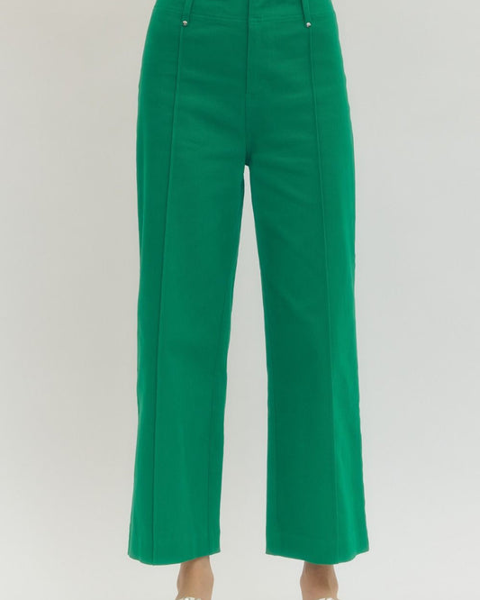 Green wide leg pant