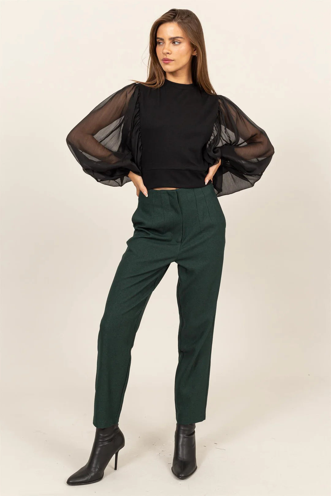 Hunter Green Tapered Dress Pant