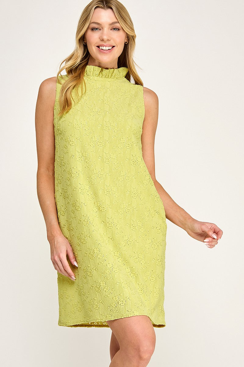 Green Lace ruffled Dress