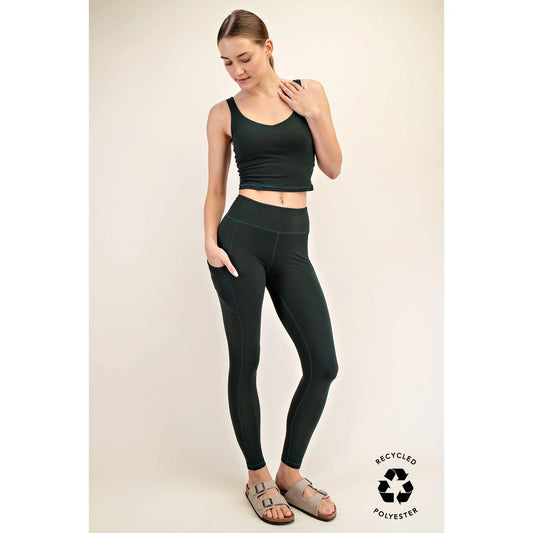 Hunter Green Butter Soft leggings with side pockets