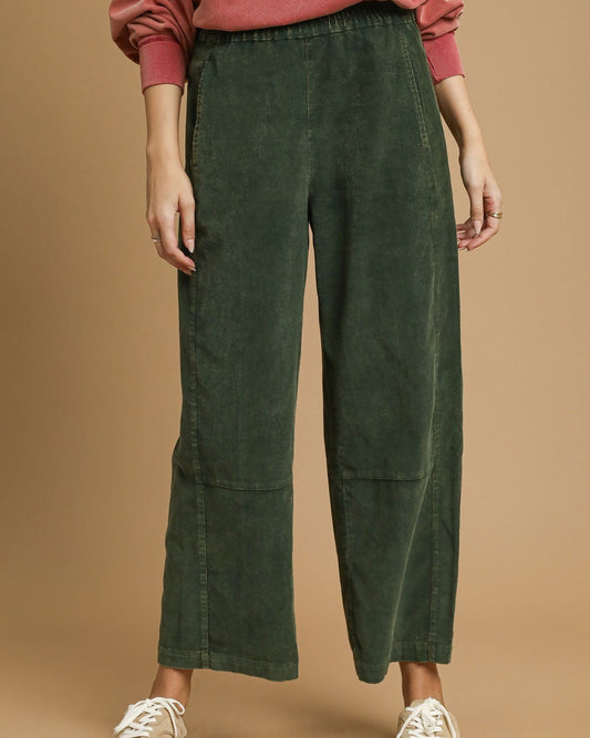 Green Elastic Cord Pants